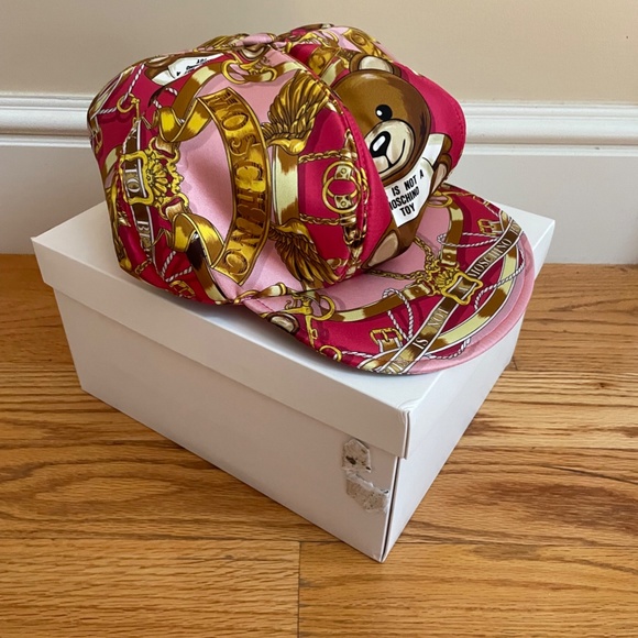 Pink Baroque-Print Teddy Cap from Moschino main image 5